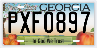 GA license plate PXF0897