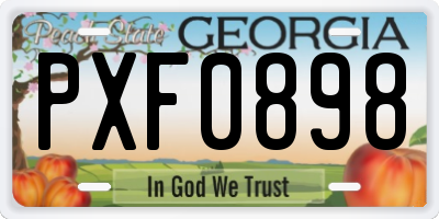 GA license plate PXF0898