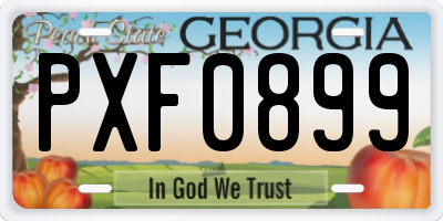 GA license plate PXF0899