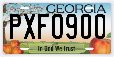GA license plate PXF0900