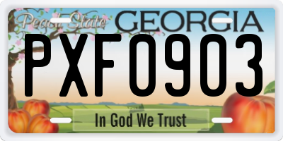 GA license plate PXF0903