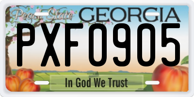GA license plate PXF0905
