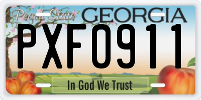 GA license plate PXF0911
