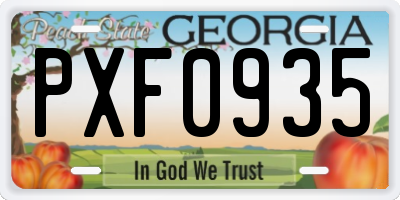 GA license plate PXF0935