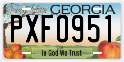 GA license plate PXF0951