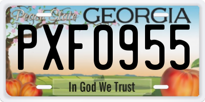 GA license plate PXF0955