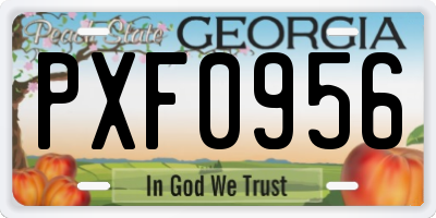 GA license plate PXF0956