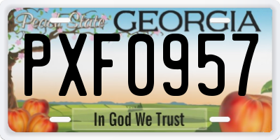 GA license plate PXF0957