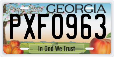 GA license plate PXF0963