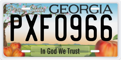 GA license plate PXF0966