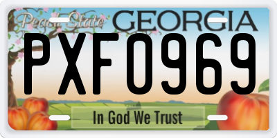 GA license plate PXF0969