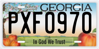 GA license plate PXF0970