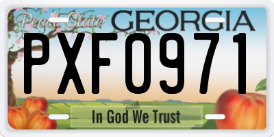 GA license plate PXF0971
