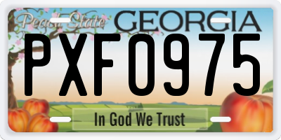 GA license plate PXF0975