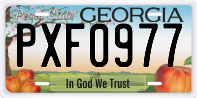 GA license plate PXF0977