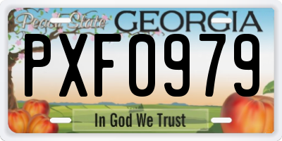 GA license plate PXF0979