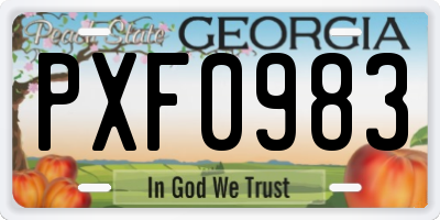 GA license plate PXF0983