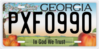 GA license plate PXF0990