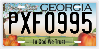 GA license plate PXF0995