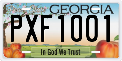 GA license plate PXF1001