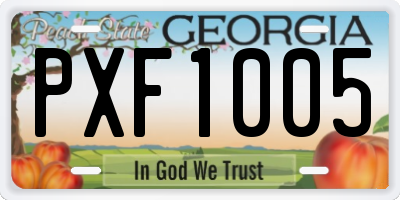 GA license plate PXF1005