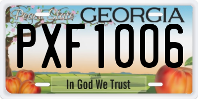 GA license plate PXF1006