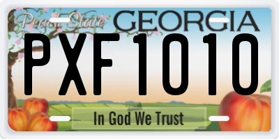 GA license plate PXF1010