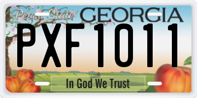 GA license plate PXF1011
