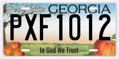 GA license plate PXF1012