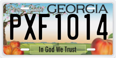 GA license plate PXF1014
