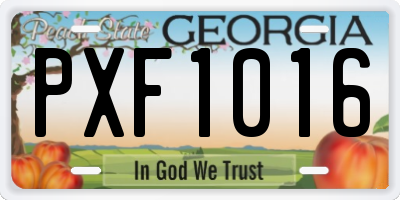 GA license plate PXF1016