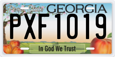 GA license plate PXF1019
