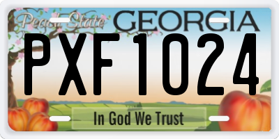 GA license plate PXF1024