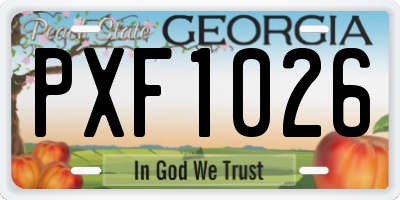 GA license plate PXF1026