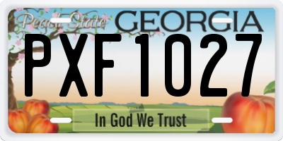 GA license plate PXF1027