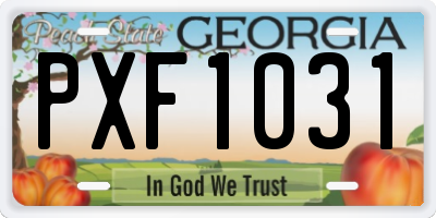 GA license plate PXF1031