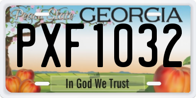 GA license plate PXF1032