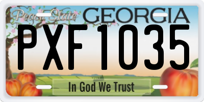 GA license plate PXF1035