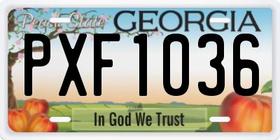 GA license plate PXF1036