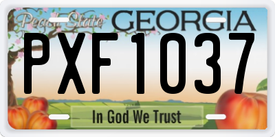 GA license plate PXF1037