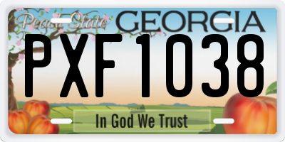 GA license plate PXF1038