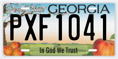 GA license plate PXF1041