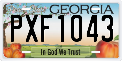 GA license plate PXF1043