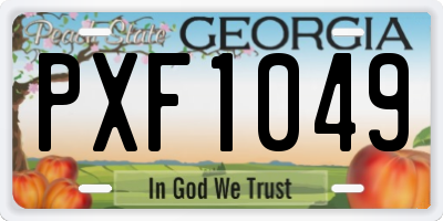 GA license plate PXF1049
