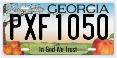 GA license plate PXF1050