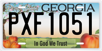 GA license plate PXF1051