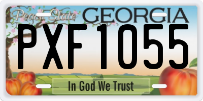 GA license plate PXF1055