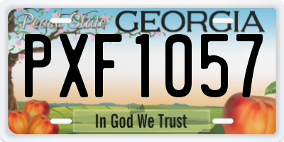 GA license plate PXF1057