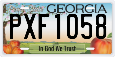 GA license plate PXF1058