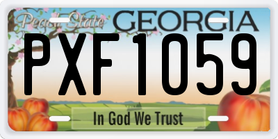 GA license plate PXF1059